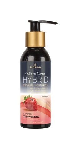Смазка водно-силиконовая Sensuva Hybrid Strawberry (125 мл) без сахара, можно для оральных ласк SO3245 - онлайн-сексшоп Сквитер