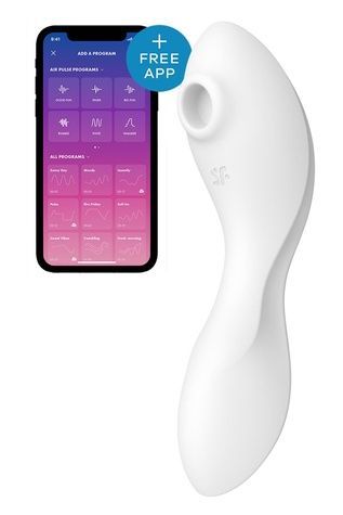 Вакуумный смарт-стимулятор с вибрацией Satisfyer Curvy Trinity 5 (White), управление со смартфона SO6725 - онлайн-сексшоп Сквитер