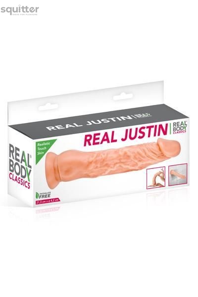 Фалоімітатор Real Body — Real Justin Flesh, TPE, діаметр 4,2 см SO2218 фото