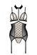 Корсет с открытой грудью Passion DOMINICA CORSET L/XL beige, пажи для чулок, стрингиSO8430,3 - интернет-магазин интимных товаров Squitter