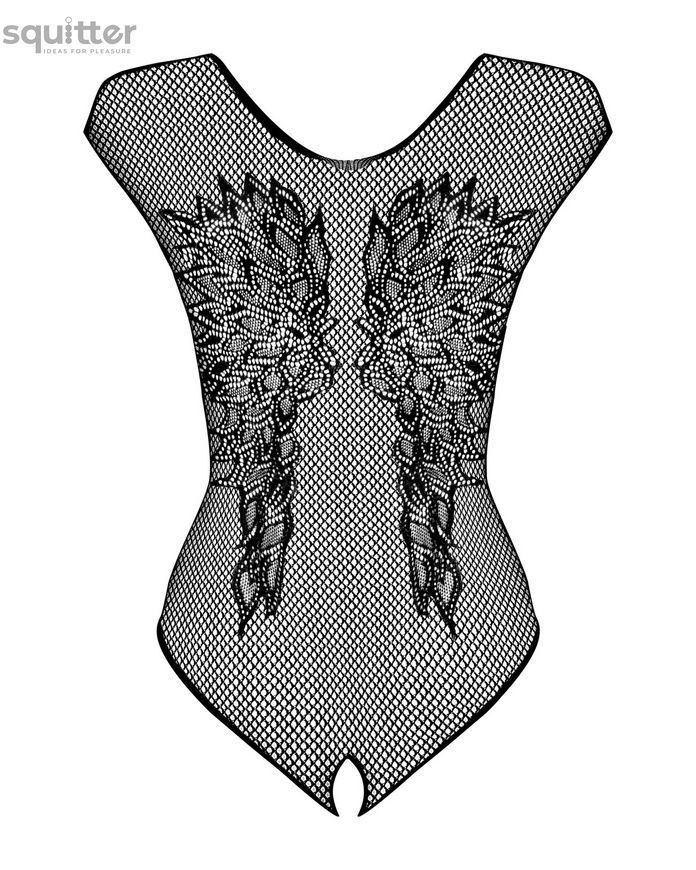 Бодістокінг із великої сітки з мереживом Obsessive B112 teddy S/M/L, чорний, з доступом SO7201 - онлайн-сексшоп Сквітер