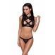 Комплект білизни Passion Exclusive DEBRA SET L/XL, black, стрепи, топ з декольте, трусики PS25601,1 - інтернет-магазин інтимних товарів Squitter