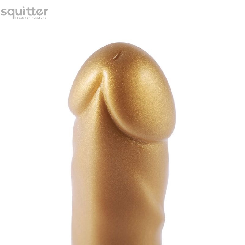 Золотий фалоімітатор Hismith 6.8″ Golden Silicone Dildo, система KlicLok SO6202 фото