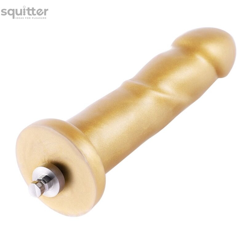 Золотий фалоімітатор Hismith 6.8″ Golden Silicone Dildo, система KlicLok SO6202 фото