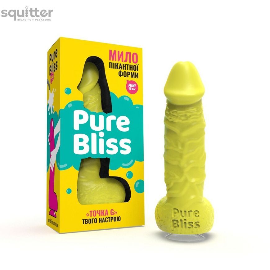 Крафтовое мыло-член с присоской Pure Bliss MINI Yellow, натуральное SO6357 - онлайн-сексшоп Сквитер