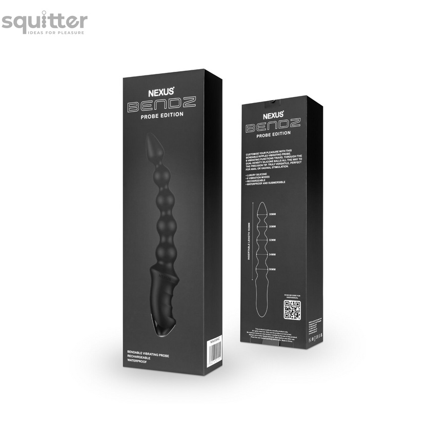 Анальный вибратор-бусы Nexus BENDZ Bendable Vibrator Probe Edition, эффект памяти формы SO6637 фото