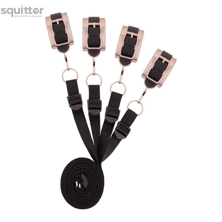 Фіксатор рук і ніг для ліжка Rosy Gold - Under-Mattress Restraint Set SX3911 - онлайн-сексшоп Сквітер