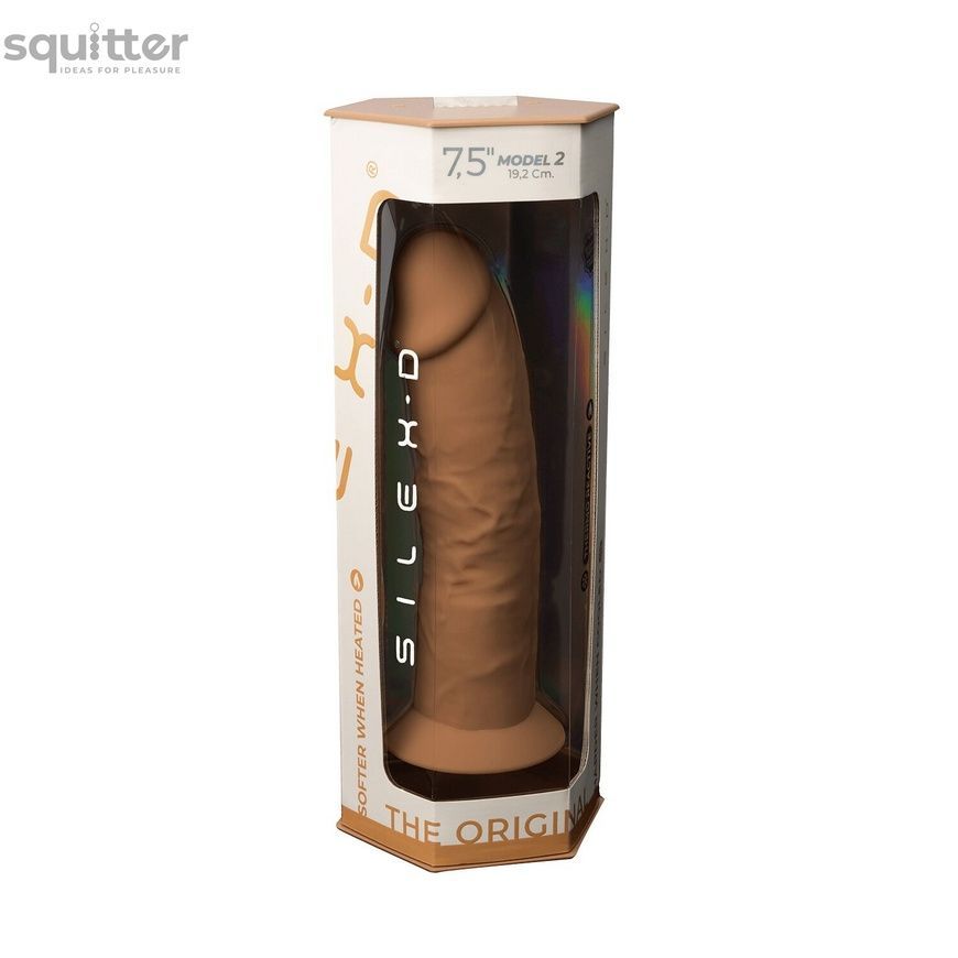 Фалоімітатор SilexD Henry Caramel (MODEL 2 size 7.5in), двошаровий, силікон + Silexpan, діаметр 4,8 см SX3434 - онлайн-сексшоп Сквітер