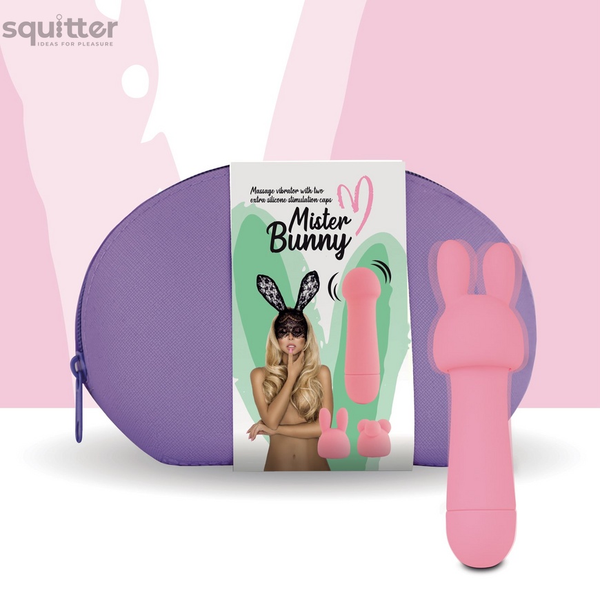 Мини-вибратор FeelzToys Mister Bunny Pink с двумя насадками SO4437 фото