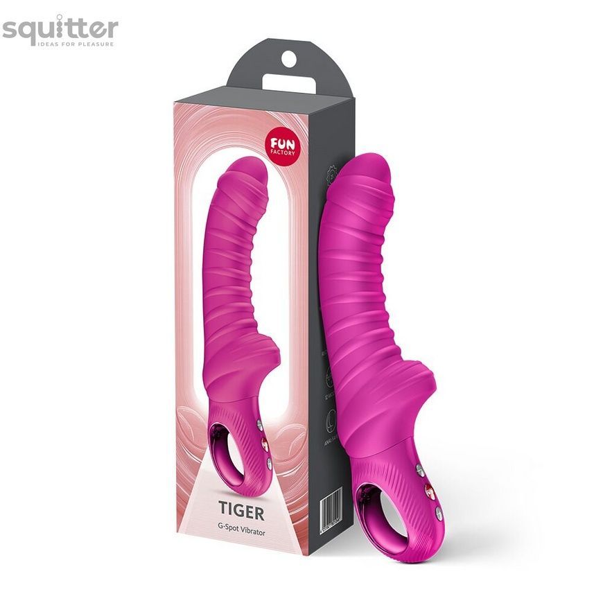 Вібратор для точки G Fun Factory TIGER Magenta, ребристий, підходить для анальної стимуляції SX4306 - онлайн-сексшоп Сквітер