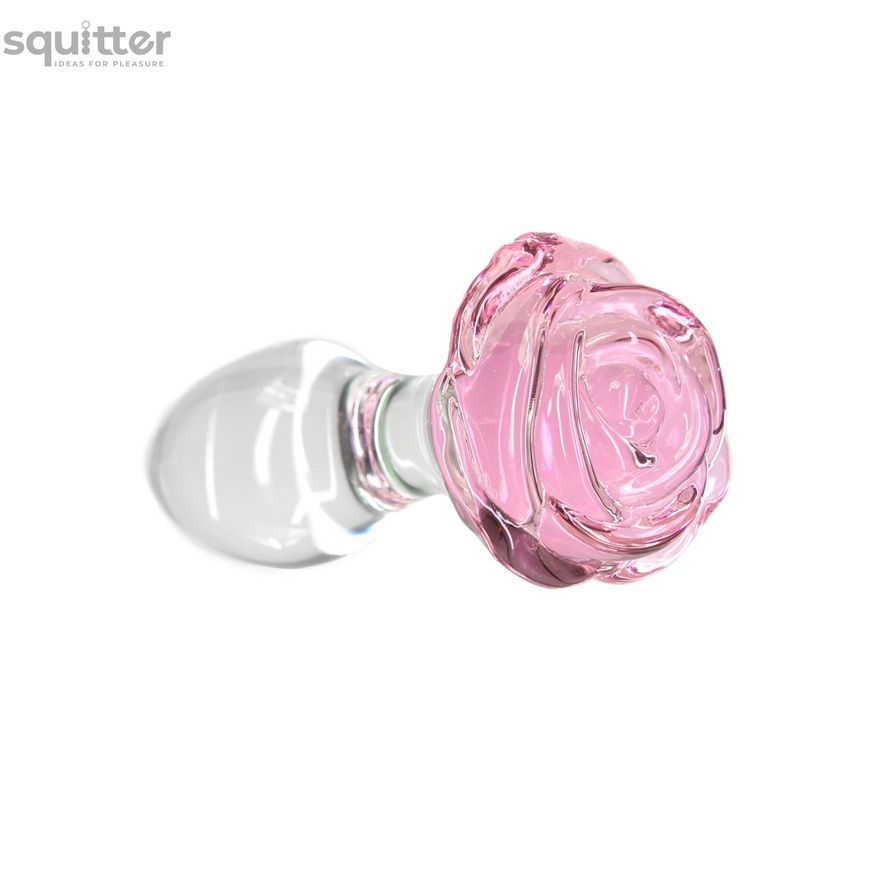 Стеклянная анальная пробка Pillow Talk Rosy Luxurious Glass Anal Plug, ⌀3,3 см, вибропуля в подарок SO6834 - онлайн-сексшоп Сквитер