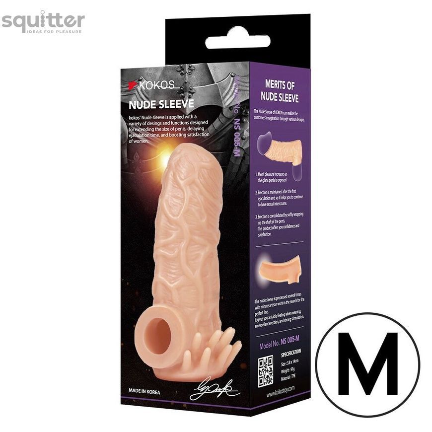 Насадка на член Kokos Nude Sleeve NS 005 M SX1479 - онлайн-сексшоп Сквітер