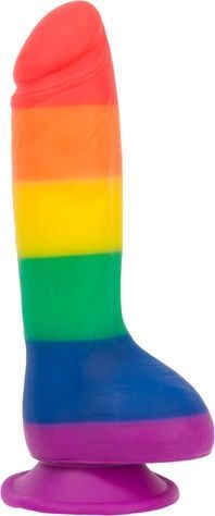 Райдужний фалоімітатор ADDICTION - JUSTIN - 8 "- RAINBOW, 20,3 см, силікон, вібропуля в подарунок SO4533 - онлайн-сексшоп Сквітер