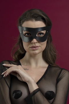 Маска на обличчя Feral Feelings - Mistery Mask, натуральна шкіра, чорна SO3418 фото