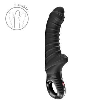 Вібратор для точки G Fun Factory TIGER Black, ребристий, підходить для анальної стимуляції SX4307 - онлайн-сексшоп Сквітер