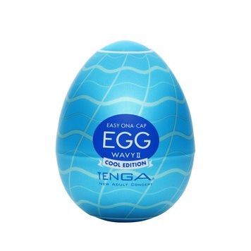 Мастурбатор-яйцо Tenga Egg Wavy II Cool с двойным волнистым рельефом и охлаждающим эффектом SO6594 - онлайн-сексшоп Сквитер