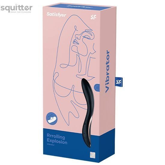 Вибратор с жемчужной стимуляцией точки G Satisfyer Rrrolling Explosion Black SO6074 - онлайн-сексшоп Сквитер