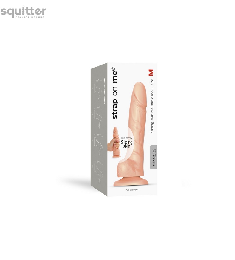 Реалистичный фаллоимитатор Strap-On-Me Sliding Skin Realistic Dildo Vanille - M, эффект подвижной ко SO6253 фото