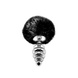 Металева анальна пробка Кролячий хвостик Alive Fluffly Twist Plug M Black SO6309 фото 1