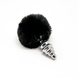 Металева анальна пробка Кролячий хвостик Alive Fluffly Twist Plug M Black SO6309 фото 2