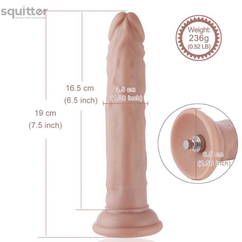 Реалистичный фаллоимитатор для секс-машин Hismith 7.5″ Flexible Silicone Dildo, система KlicLok SO6203 фото