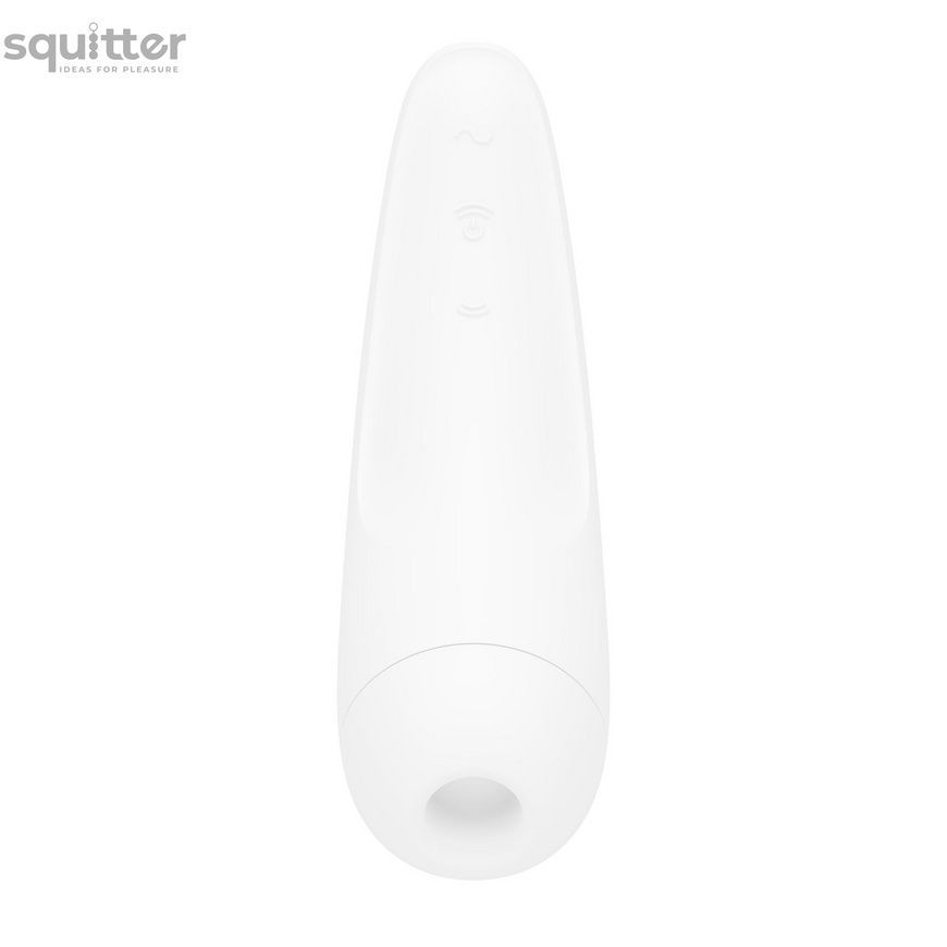 Вакуумный клиторальный стимулятор Satisfyer Curvy 2+ White с управлением через интернет SO3783 - онлайн-сексшоп Сквитер