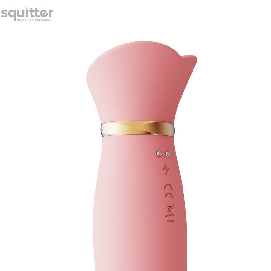 Вібратор з підігрівом та вакуумною стимуляцією клітора Zalo - ROSE Vibrator Strawberry Pink SO6680 - онлайн-сексшоп Сквітер