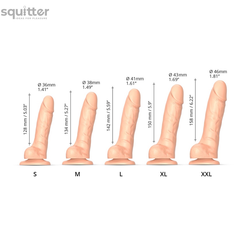 Реалистичный фаллоимитатор Strap-On-Me Sliding Skin Realistic Dildo Vanille - M, эффект подвижной ко SO6253 фото