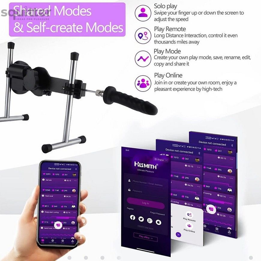 Смарт секс-машина Hismith AK-09 Sex Machine APP с фаллоимитатором SO8506 - онлайн-сексшоп Сквитер