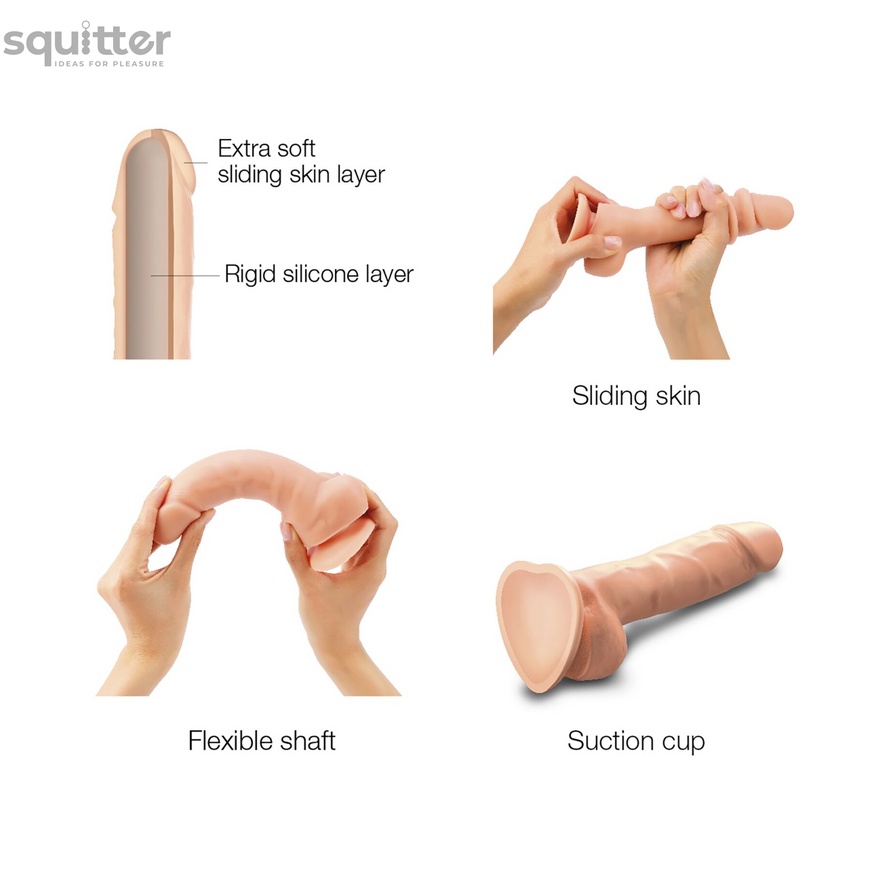 Реалістичний фалоімітатор Strap-On-Me Sliding Skin Realistic Dildo Vanille - M, ефект рухливої шкіри SO6253 фото