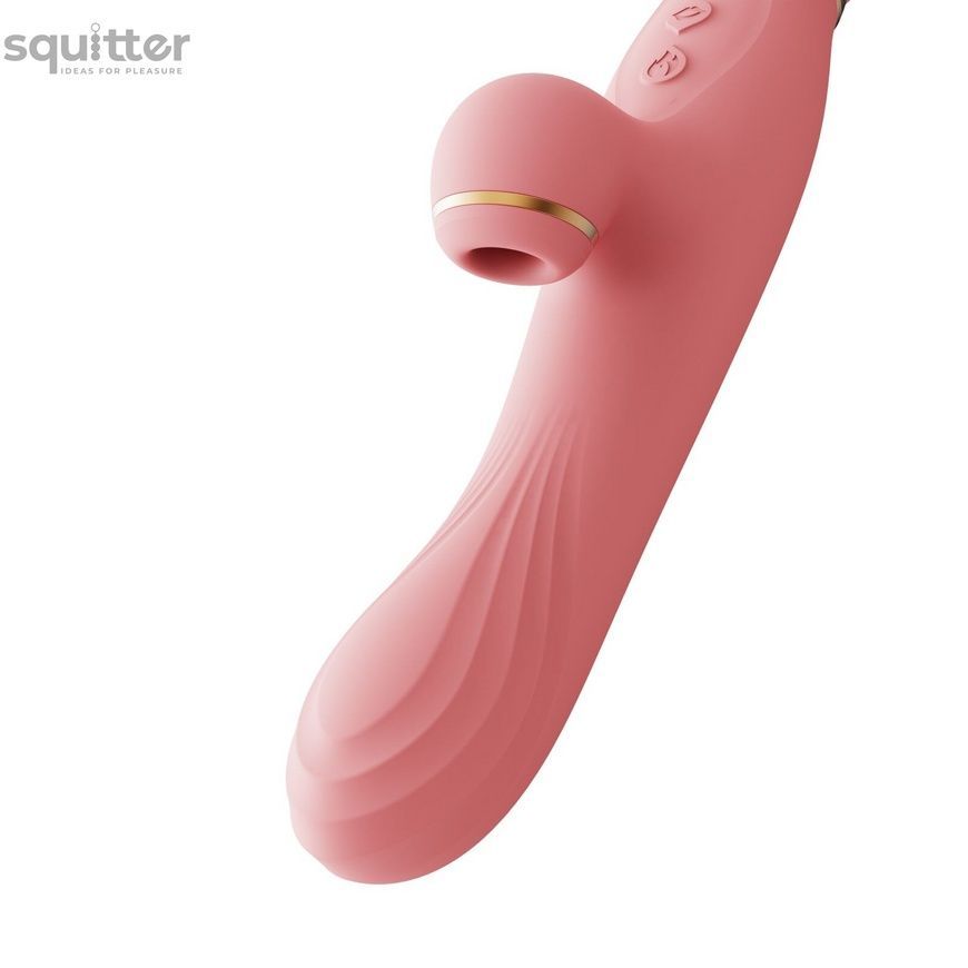 Вібратор з підігрівом та вакуумною стимуляцією клітора Zalo - ROSE Vibrator Strawberry Pink SO6680 - онлайн-сексшоп Сквітер