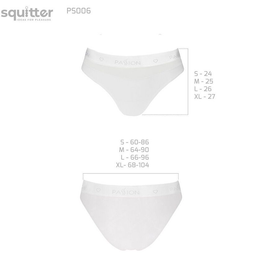 Трусики с прозрачной вставкой Passion PS006 PANTIES white, size L SO4235 - онлайн-сексшоп Сквитер