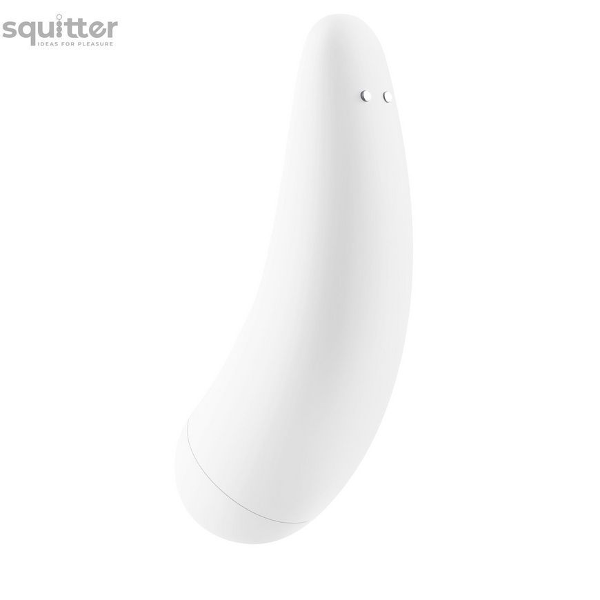 Вакуумный клиторальный стимулятор Satisfyer Curvy 2+ White с управлением через интернет SO3783 - онлайн-сексшоп Сквитер