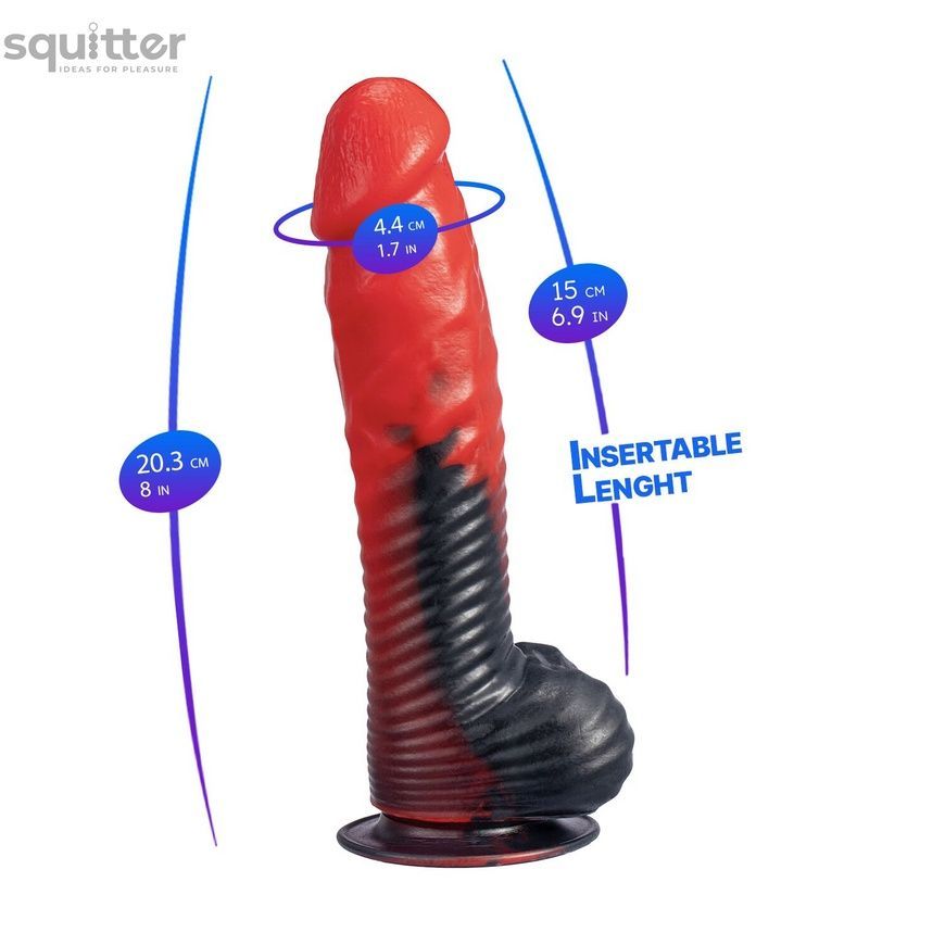 Фалоімітатор SilexD Fantasy Liquid Silicone Devil 8in Red SX4596 - онлайн-сексшоп Сквітер