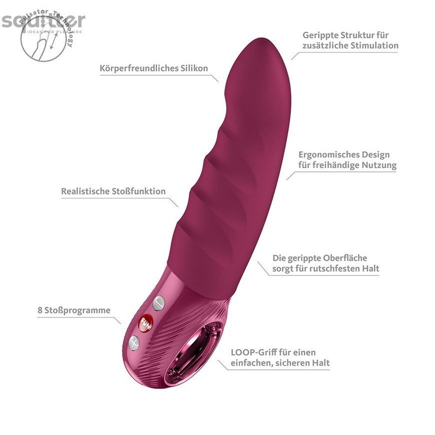 Пульсатор Fun Factory Stronic Deep, Wine Red, 8 режимів роботи, перезаряджуваний SX4248 - онлайн-сексшоп Сквітер
