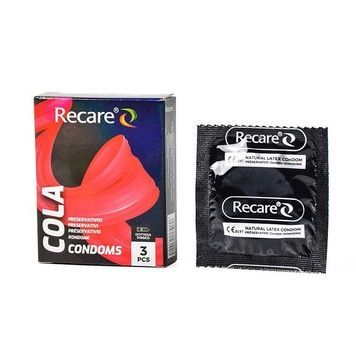 Презервативи Holographic Recare Cola Dotted&Ribbed Condoms 3 шт, з пухирцями і ребрами, аромат: Кола SX3329 - онлайн-сексшоп Сквітер