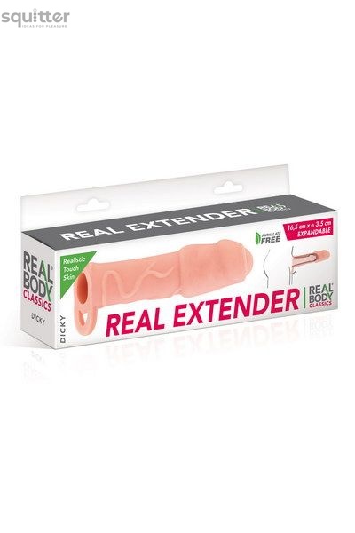 Насадка на член Real Body - Real Extender DICKY с закрытой головкой и кольцом для мошонки SO3716 фото