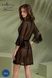 Пеньюар Passion LEAFA PEIGNOIR black S/M, довжина трохи вище коліна, широкі рукави, зав'язується на пояс SX0507,7 - інтернет-магазин інтимних товарів Squitter