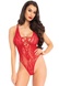 Мереживне боді Leg Avenue Floral lace thong teddy Red, шнурівка на грудях, one size SO7964 фото 1