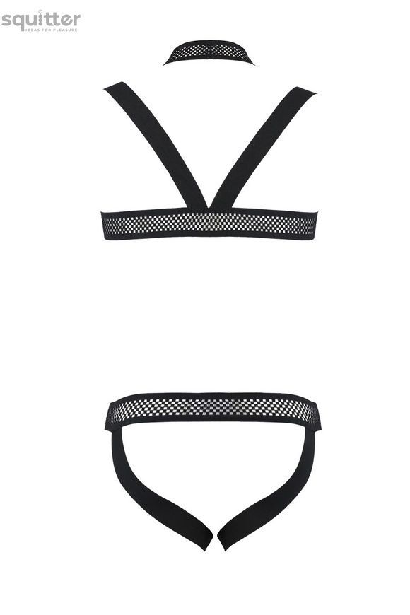 Комплект мужского белья с креплениями Passion 043 Jacob L/XL Black, трусы, шлейка SO7600 - онлайн-сексшоп Сквитер