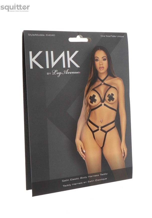 Leg Avenue Satin elastic harness teddy O/S SO8559 - онлайн-сексшоп Сквитер