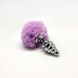 Металева анальна пробка Кролячий хвостик Alive Fluffly Twist Plug M Purple SO6308 фото 2