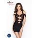 Сорочка сукня AURA CHEMISE black L/XL - Passion, трусики, халтер, зі спущеними бретелями EL10301,2 - інтернет-магазин інтимних товарів Squitter