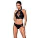 Комплект из эко-кожи Nancy Bikini black L/XL - Passion, бра и трусики с имитацией шнуровкиSO5367,1 - интернет-магазин интимных товаров Squitter