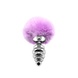 Металева анальна пробка Кролячий хвостик Alive Fluffly Twist Plug M Purple SO6308 фото 1