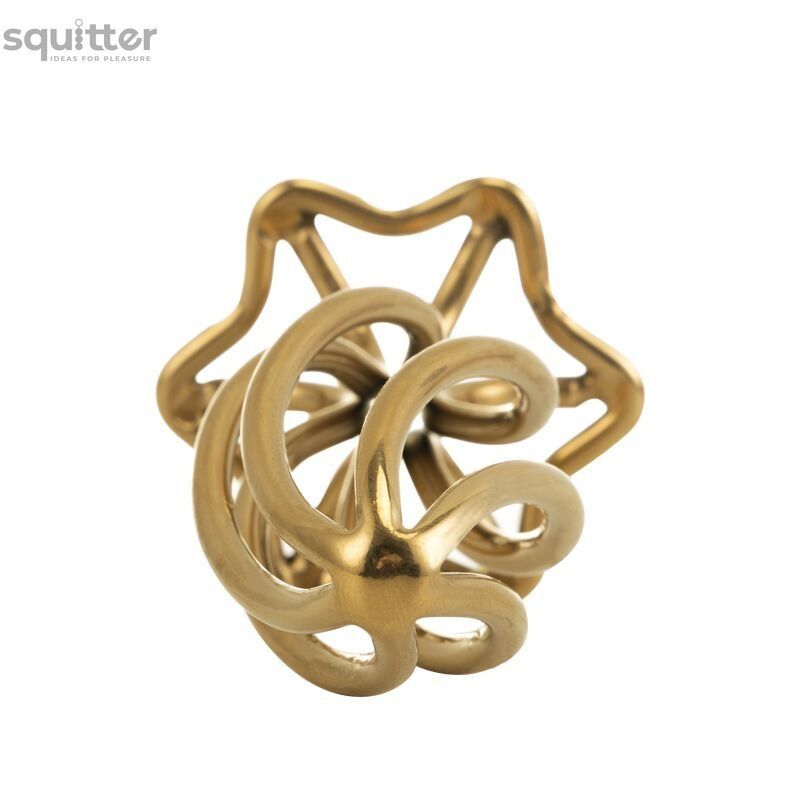 Металева анальна пробка LOCKINK SEVANDA Hollow Spiral Golden, S, золотиста, діаметр 2,6 см SX0882 - онлайн-сексшоп Сквітер
