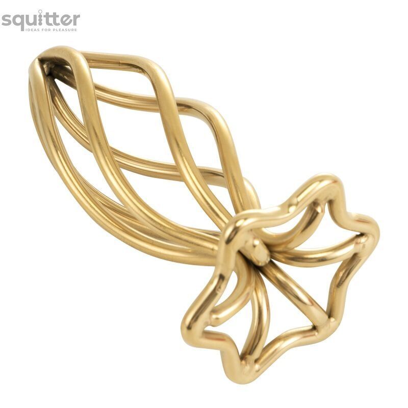 Металева анальна пробка LOCKINK SEVANDA Hollow Spiral Golden, S, золотиста, діаметр 2,6 см SX0882 - онлайн-сексшоп Сквітер