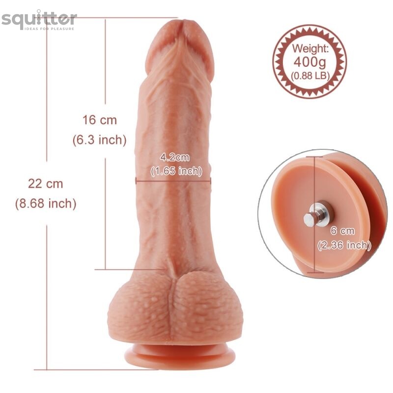 Ультрареалістичний фалоімітатор для секс-машин Hismith 8.3″ 2-layers Silicone Flesh Dildo, двошарови SO6204 фото