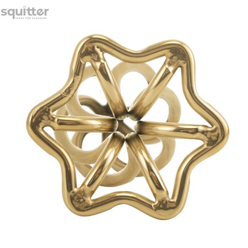 Металева анальна пробка LOCKINK SEVANDA Hollow Spiral Golden, S, золотиста, діаметр 2,6 см SX0882 - онлайн-сексшоп Сквітер