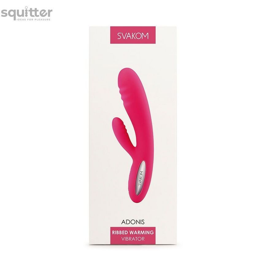 Вібратор-кролик з підігрівом, 48 годин роботи Svakom Adonis Plum Red SO4841 - онлайн-сексшоп Сквітер